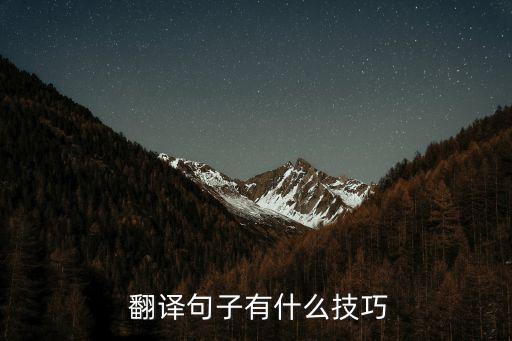  翻譯句子有什么技巧