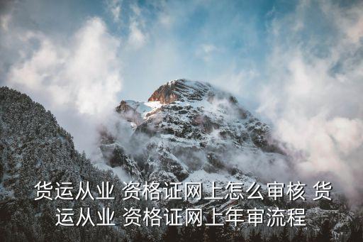 貨運(yùn)資格證怎么審,今年貨運(yùn)資格證怎么審