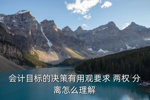 會計目標(biāo)的決策有用觀要求 兩權(quán) 分離怎么理解