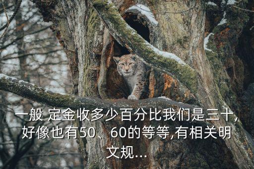一般 定金收多少百分比我們是三十,好像也有50、60的等等,有相關(guān)明文規(guī)...