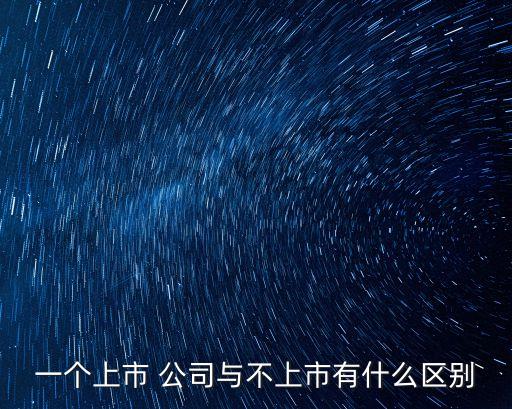 一個(gè)上市 公司與不上市有什么區(qū)別