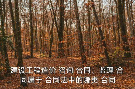 建設(shè)工程造價(jià) 咨詢 合同、監(jiān)理 合同屬于 合同法中的哪類 合同