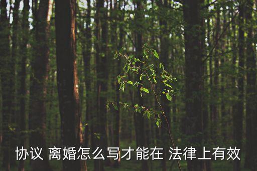 協(xié)議 離婚怎么寫才能在 法律上有效