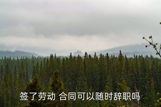 簽了勞動(dòng) 合同可以隨時(shí)辭職嗎