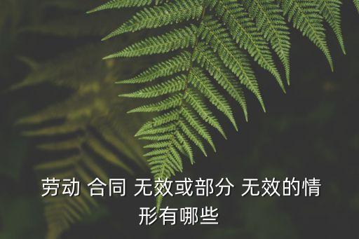 不屬于無效勞動合同的有哪些內(nèi)容,什么樣的勞動合同屬于無效