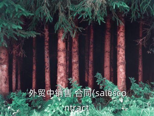  外貿(mào)中銷售 合同(salescontract