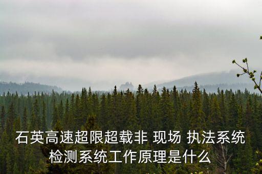 石英高速超限超載非 現(xiàn)場 執(zhí)法系統(tǒng)檢測系統(tǒng)工作原理是什么