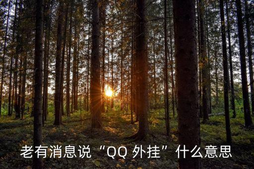 老有消息說“QQ 外掛”什么意思
