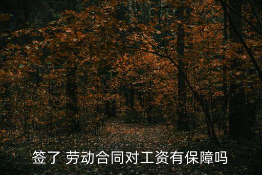 簽了 勞動合同對工資有保障嗎