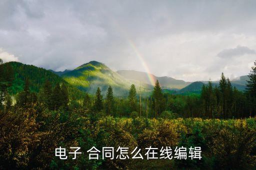 電子 合同怎么在線編輯