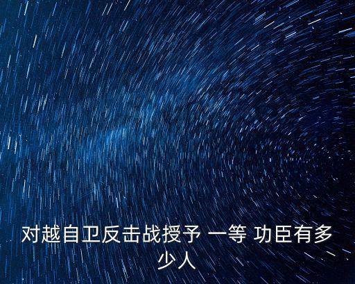 對(duì)越自衛(wèi)反擊戰(zhàn)授予 一等 功臣有多少人