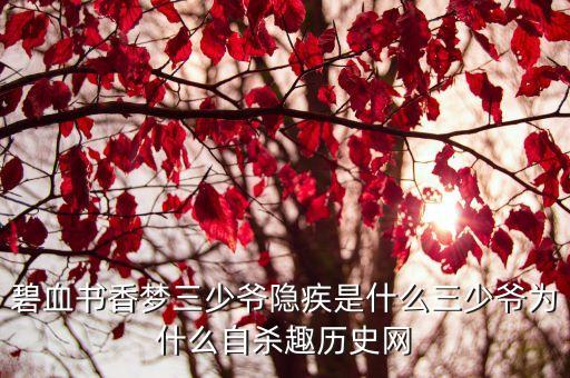 碧血書(shū)香夢(mèng)三少爺隱疾是什么三少爺為什么自殺趣歷史網(wǎng)