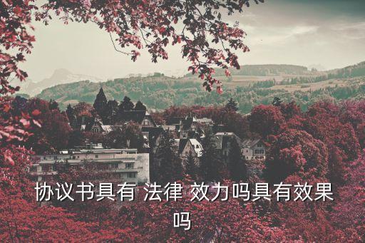  協(xié)議書具有 法律 效力嗎具有效果嗎