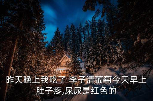 昨天晚上我吃了 李子清葡萄今天早上肚子疼,尿尿是紅色的