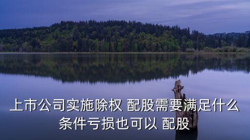 上市公司實(shí)施除權(quán) 配股需要滿足什么條件虧損也可以 配股