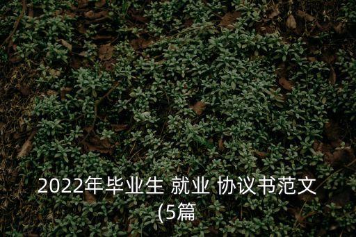 2022年畢業(yè)生 就業(yè) 協(xié)議書范文(5篇