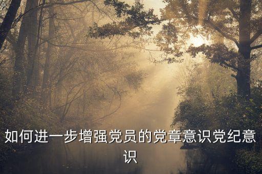 如何進(jìn)一步增強(qiáng)黨員的黨章意識(shí)黨紀(jì)意識(shí)
