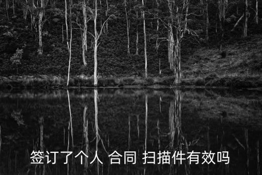 簽訂了個(gè)人 合同 掃描件有效嗎