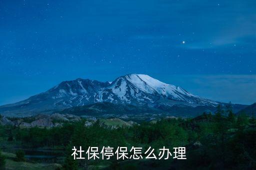  社保停保怎么辦理