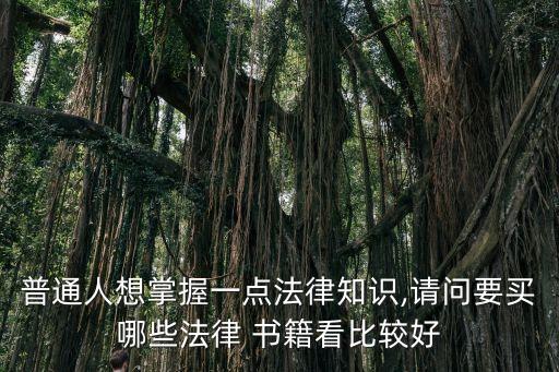 普通人想掌握一點法律知識,請問要買哪些法律 書籍看比較好