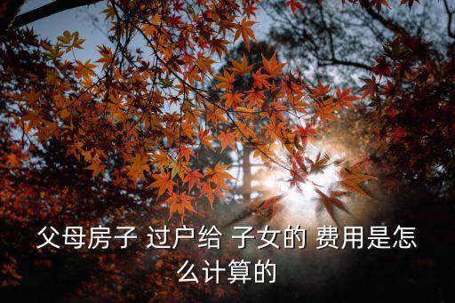 子女繼承房產(chǎn)過戶費(fèi)用,房產(chǎn)是過戶給子女劃算還是繼承劃算