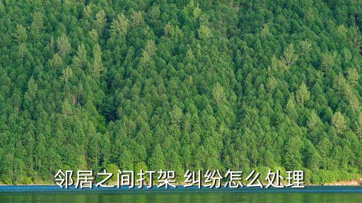 鄰居之間打架 糾紛怎么處理