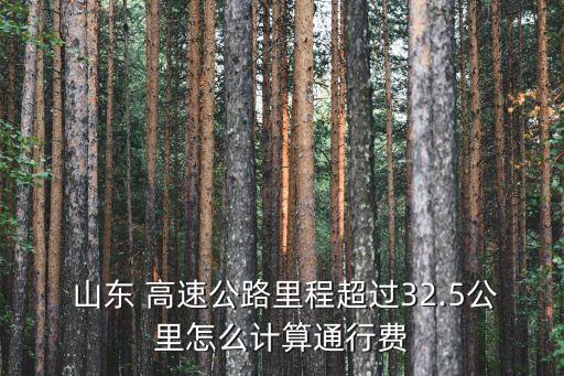 山東高速收費(fèi)標(biāo)準(zhǔn)