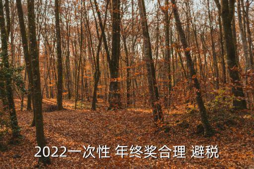 2022一次性 年終獎合理 避稅