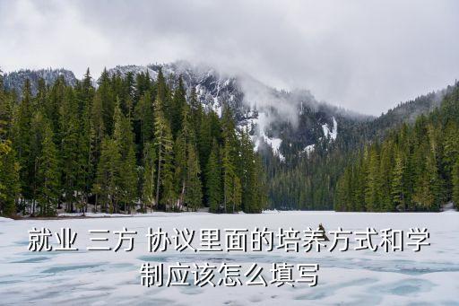 就業(yè) 三方 協(xié)議里面的培養(yǎng)方式和學制應該怎么填寫
