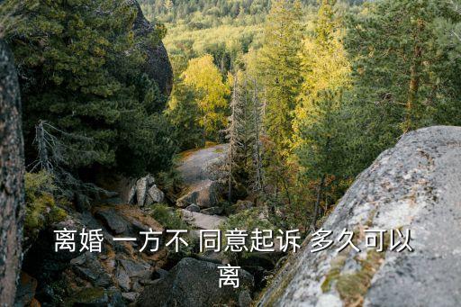  離婚 一方不 同意起訴 多久可以離