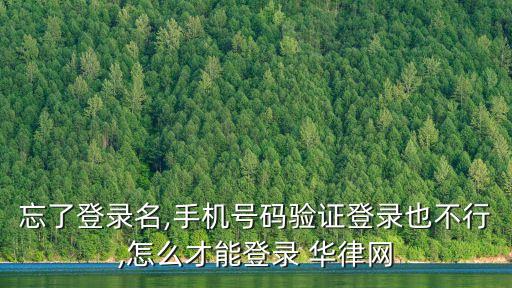 忘了登錄名,手機號碼驗證登錄也不行,怎么才能登錄 華律網(wǎng)
