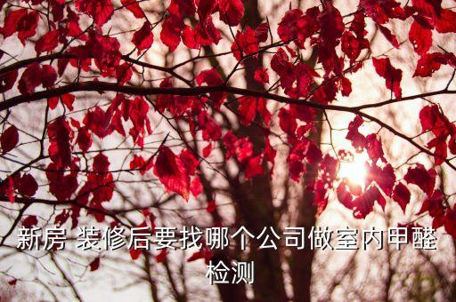 新房 裝修后要找哪個公司做室內(nèi)甲醛 檢測