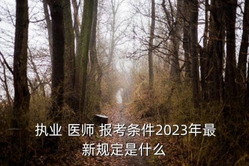  執(zhí)業(yè) 醫(yī)師 報考條件2023年最新規(guī)定是什么