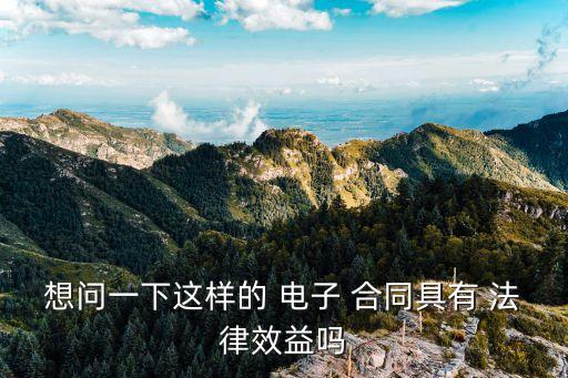 想問一下這樣的 電子 合同具有 法律效益嗎