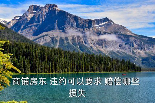 商鋪房東 違約可以要求 賠償哪些 損失