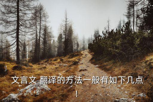 文言翻譯的六個(gè)方法,言文言翻譯