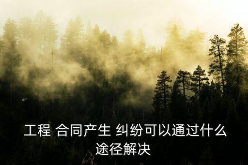  工程 合同產(chǎn)生 糾紛可以通過什么途徑解決