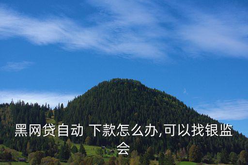 黑網(wǎng)貸自動 下款怎么辦,可以找銀監(jiān)會