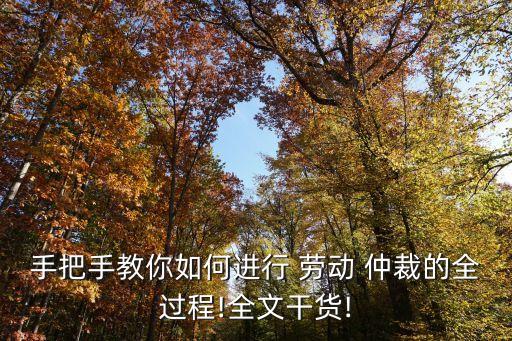 手把手教你如何進(jìn)行 勞動(dòng) 仲裁的全過程!全文干貨!