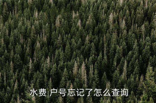 水費戶號