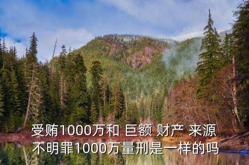 受賄1000萬(wàn)和 巨額 財(cái)產(chǎn) 來(lái)源 不明罪1000萬(wàn)量刑是一樣的嗎