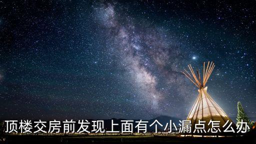頂樓交房前發(fā)現(xiàn)上面有個(gè)小漏點(diǎn)怎么辦