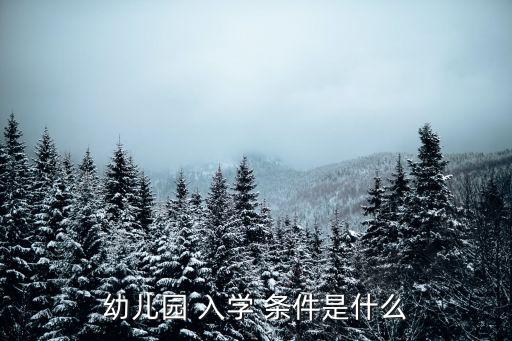 幼兒園 入學(xué) 條件是什么