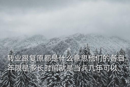  轉(zhuǎn)業(yè)跟復(fù)原都是什么意思他們的各自年限是多長時(shí)間就是當(dāng)兵幾年可以...