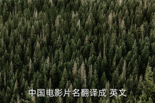 中國(guó)電影片名翻譯成 英文