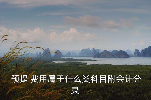  預提 費用屬于什么類科目附會計分錄