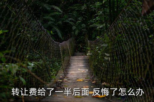  轉(zhuǎn)讓費給了一半后面 反悔了怎么辦