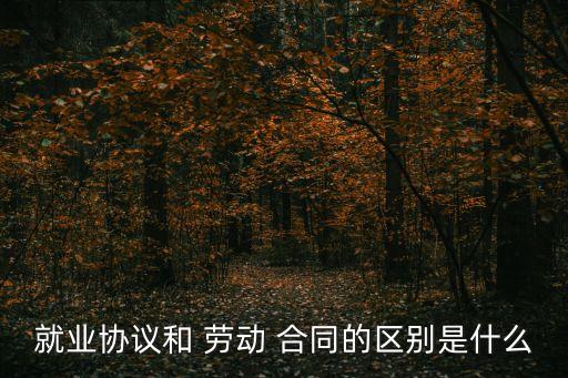就業(yè)協(xié)議和 勞動 合同的區(qū)別是什么
