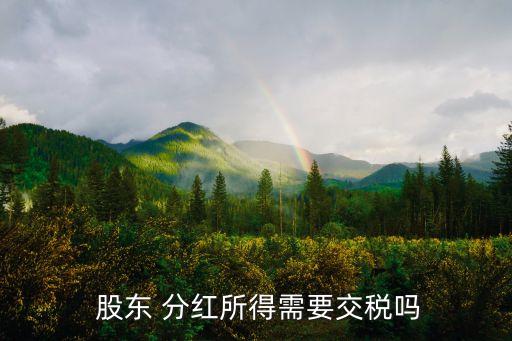  股東 分紅所得需要交稅嗎