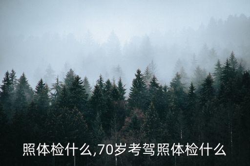 照體檢什么,70歲考駕照體檢什么